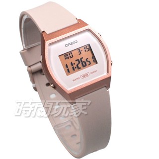 CASIO卡西歐 運動休閒風格設計 電子錶 LW-204-4A 橡膠錶帶 學生錶 裸x玫瑰金【時間玩家】