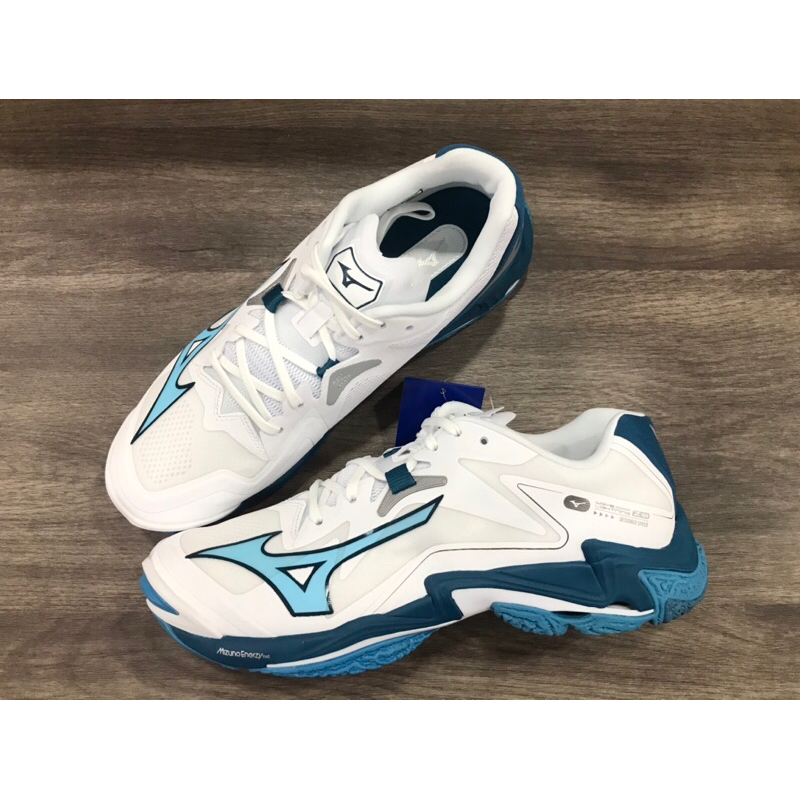 MIZUNO 美津濃 WAVE LIGHTNING Z8 一般楦 男排球鞋 膠底 室內鞋 V1GA240021 白藍