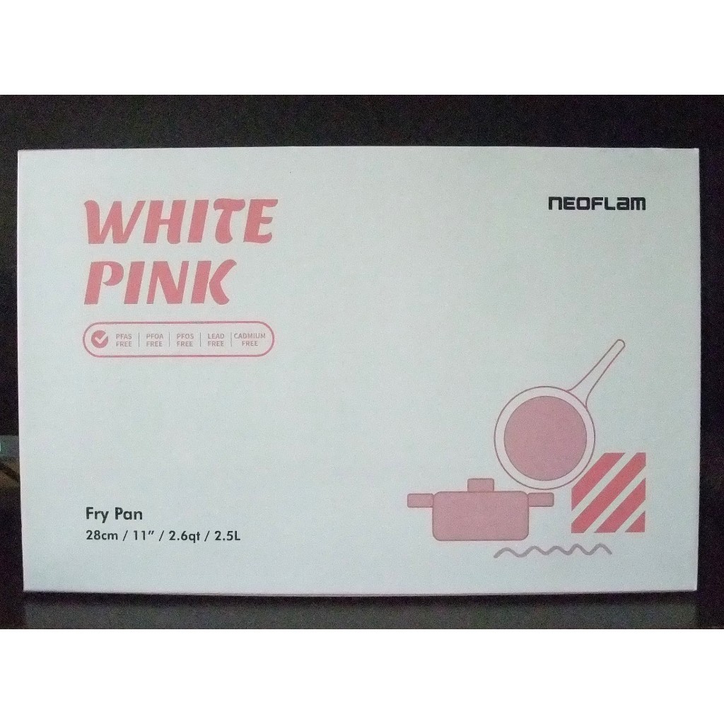 NEOFLAM  Whitepink系列28cm平底鍋(電磁底) EC-WP-F28I 粉白色
