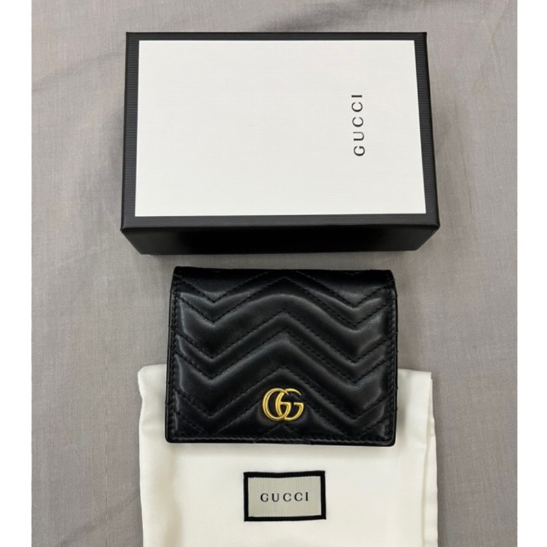 Gucci GG Marmont 短夾/卡夾_黑色