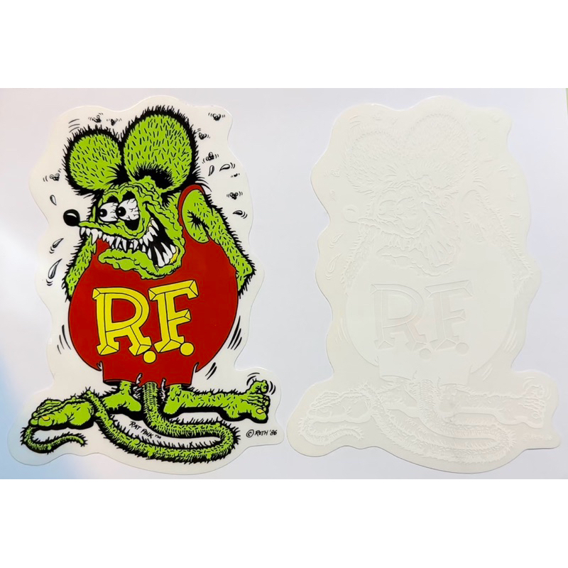 原版RAT FINK RF老鼠芬克 經典圖樣車貼紙 [RD001WH]