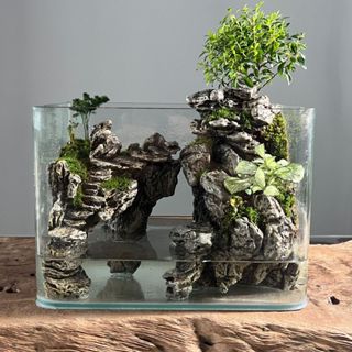假山魚缸 魚缸造景 水族箱 造景魚缸 水草缸 風水魚缸 模擬水草假山全套內飾擺設