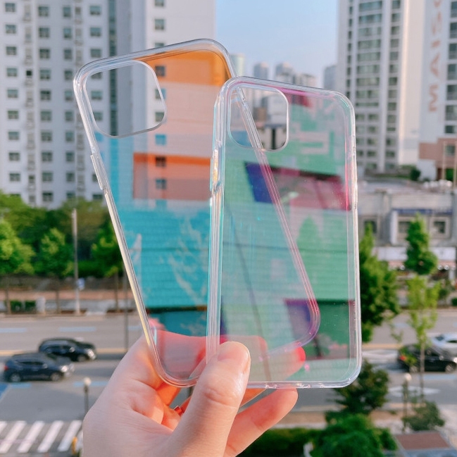 韓國 漸變色鏡面 手機殼 防摔軟邊 硬背板│iPhone Xs Max XR X SE 8 7 Plus