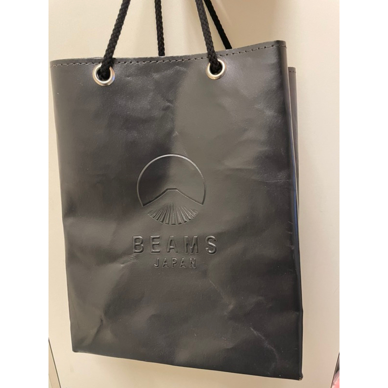 MAKOO × BEAMS JAPAN 皮革手提袋 黑色 S