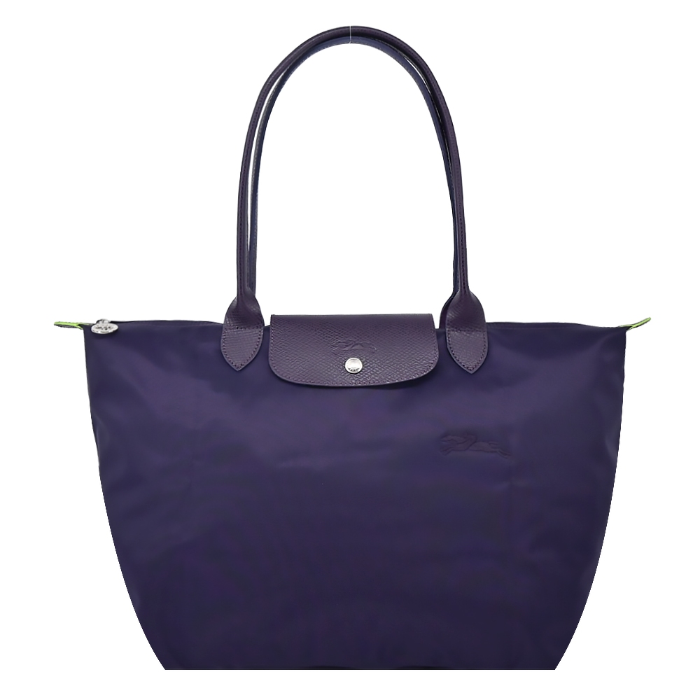 LONGCHAMP LE PLIAGE GREEN系列刺繡長把再生尼龍摺疊水餃包(大/多色)｜JS Maxx官方旗艦館