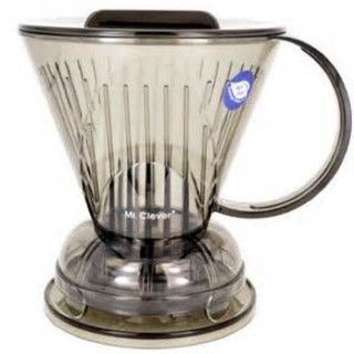 Clever聰明濾杯-透明鐵灰色500ml (附100張濾紙)