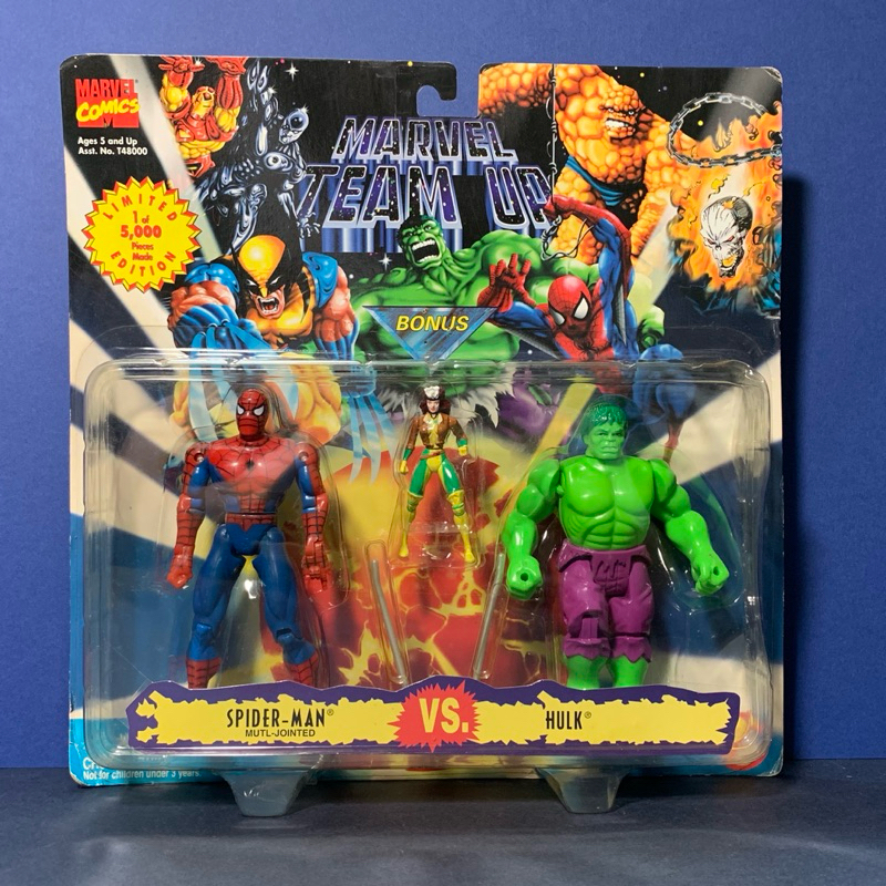 1996 Marvel 蜘蛛人 + 浩克 雙人包 toybiz Spiderman &amp; hulk （全新未拆）老吊卡