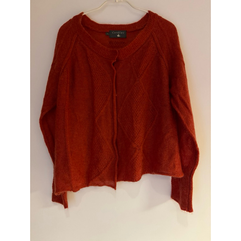 🇫🇷法國品牌 Cotelac 橘紅色 羊毛小外套