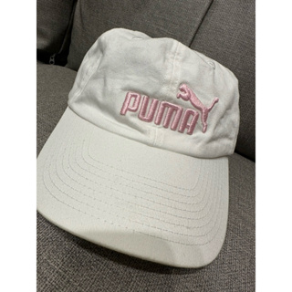 PUMA puma 粉色 logo 帽子 休閒帽 老帽 白色 二手