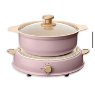 [全新]IRIS RICOPA IH料理電磁爐陶瓷鍋套裝/IHLP-R14C/粉紅色｜史泰博