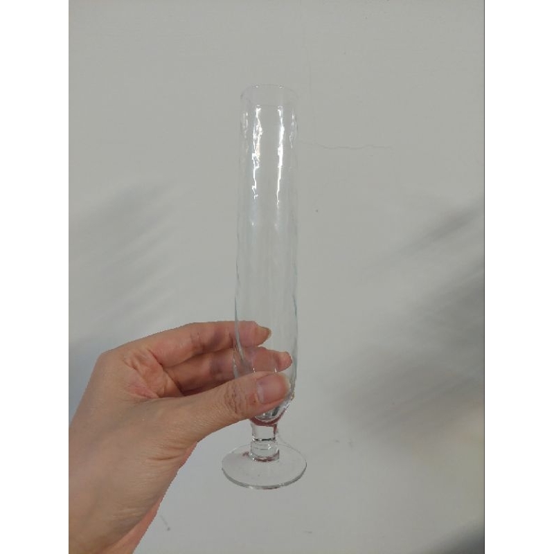 螺旋波紋早期懷舊日本透明玻璃玻璃花瓶插花瓶迷你花瓶優雅居家擺飾