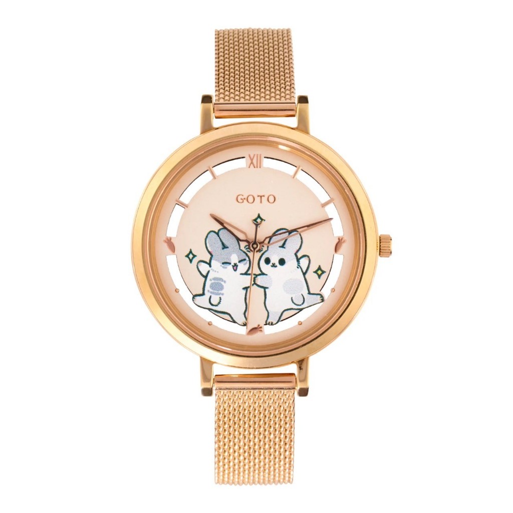 【GOTO】GOTOㄇㄚˊ吉兔聯名-好ㄇㄚˊ吉款（玫瑰金款）GM5102L-44-141-8 36mm 現代鐘錶