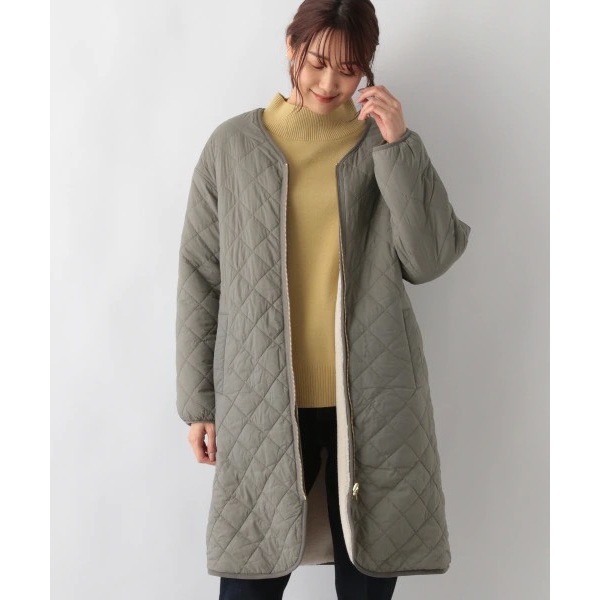 【二手】日本品牌 GLOBAL WORK 兩穿 長版 仿羊羔絨 衍縫 外套 兩面可穿 大衣 9.5 成新