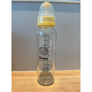 全新 小獅王標準口徑玻璃奶瓶 240ml 黃色 便宜售出