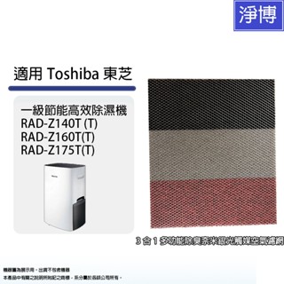 適用Toshiba東芝除濕機RAD-Z140T RAD-Z160T RAD-Z175T HEPA多功能除臭光觸媒空氣濾網