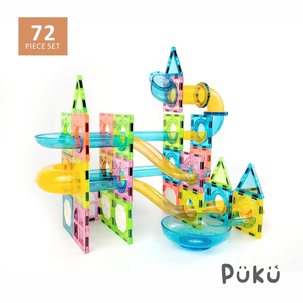 PUKU藍色企鵝 LetFree想•自由 溜溜球磁力積木組72片(附收納盒)