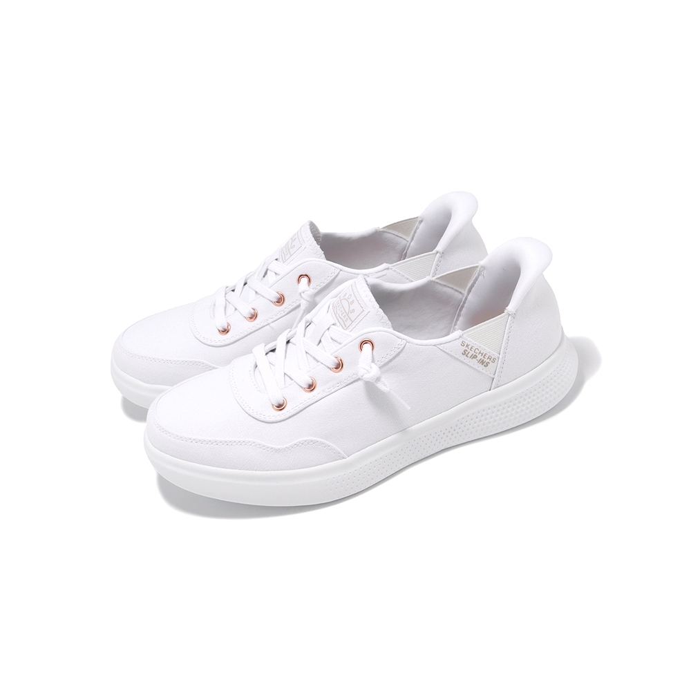 SKECHERS BOBS SKIPPER 女款 白 寬楦 套入式 休閒鞋 懶人鞋-114815WWHT