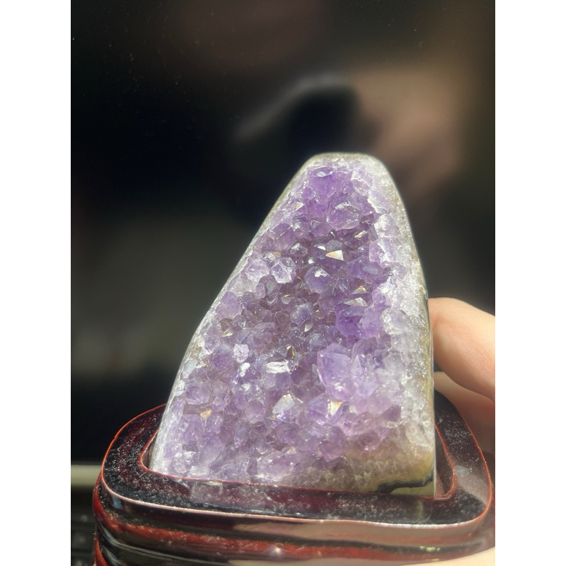 小型紫水晶座晶洞0.5公斤附底座