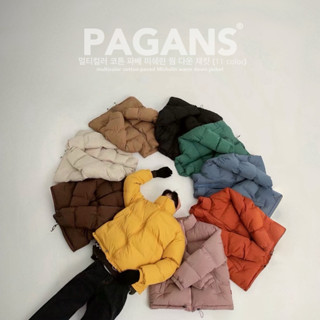 【PAGANS STORE】韓國 11色 多色 軟糯糯 蓬鬆 鋪棉 保暖 麵包 米其林 寬鬆 落肩 素面 羽絨 外套