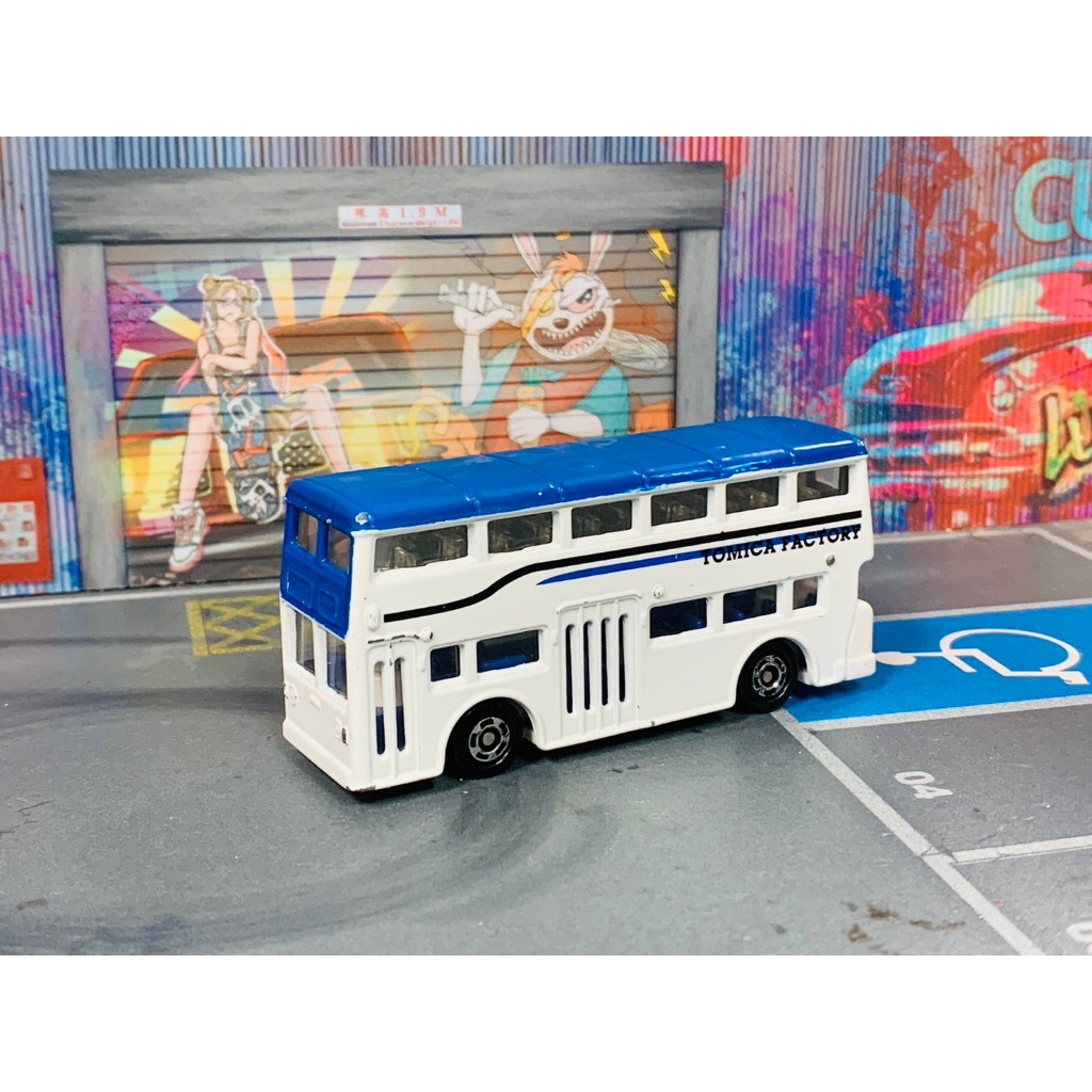 ★TOMICA-A03-無盒二手-組立工廠倫敦雙層巴士 藍頂白
