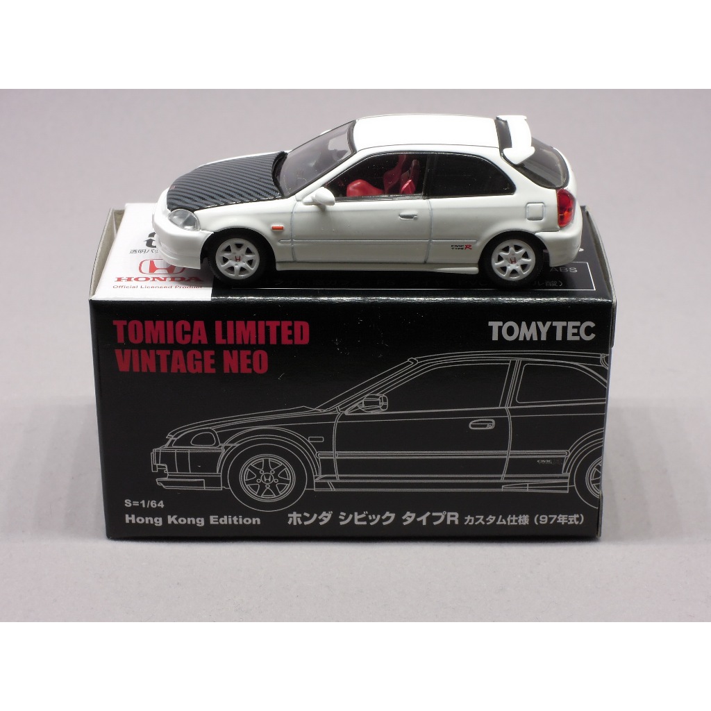 Tomytec TLV 香港限定 1/64 Honda Civic Type R (EK9) 白色~賣場滿額送黑松沙士車