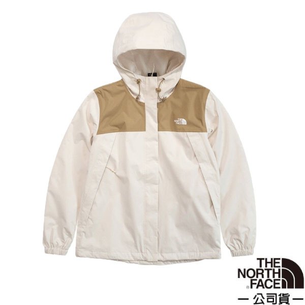【The North Face】女 款3效能 防水透氣防風耐磨連帽外套/夾克 風雨衣/登山健行旅遊_米白_5K2X