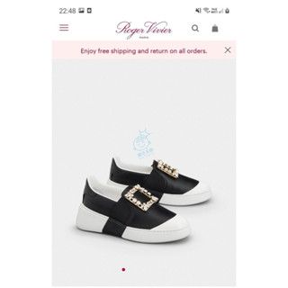 已售出⚠️二手正品Roger Vivier RV 水鑽方釦休閒鞋 #39（明星同款）
