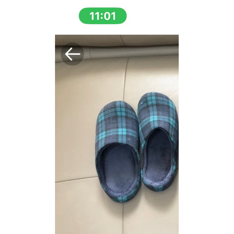 室內拖鞋藍綠色，久放未穿，Uniqlo 需要自行清洗