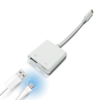 USB Type-C 二合一充電+OTG轉接頭 供OTG傳輸/充電轉接 適用鍵盤 滑鼠 隨身碟 麥克風 硬碟 隨身充電