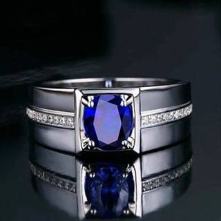 斯里蘭卡 1克拉 皇家藍 戒指 藍寶石 戒指 奧地利水晶 二度燒 藍寶石 可調式戒圍