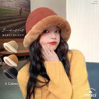 ✿MERCI ✿新品特殺㊙️ 加厚毛絨漁夫帽 保暖帽 加絨 絨毛 秋冬防寒 防風 護耳 盆帽 水桶帽 帽子 絨毛帽 帽