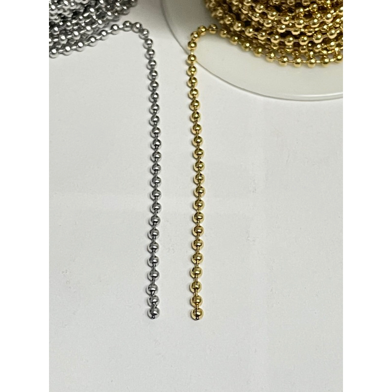 不鏽鋼珠鏈 100公分鋼色 金色 飾品配件 手作材料 項鍊配件 手鍊配件 吊飾配件