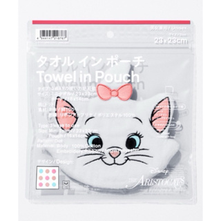 日本迪士尼 日本全家限定 瑪麗貓 小方巾 擦手巾 手巾 日本全家限定