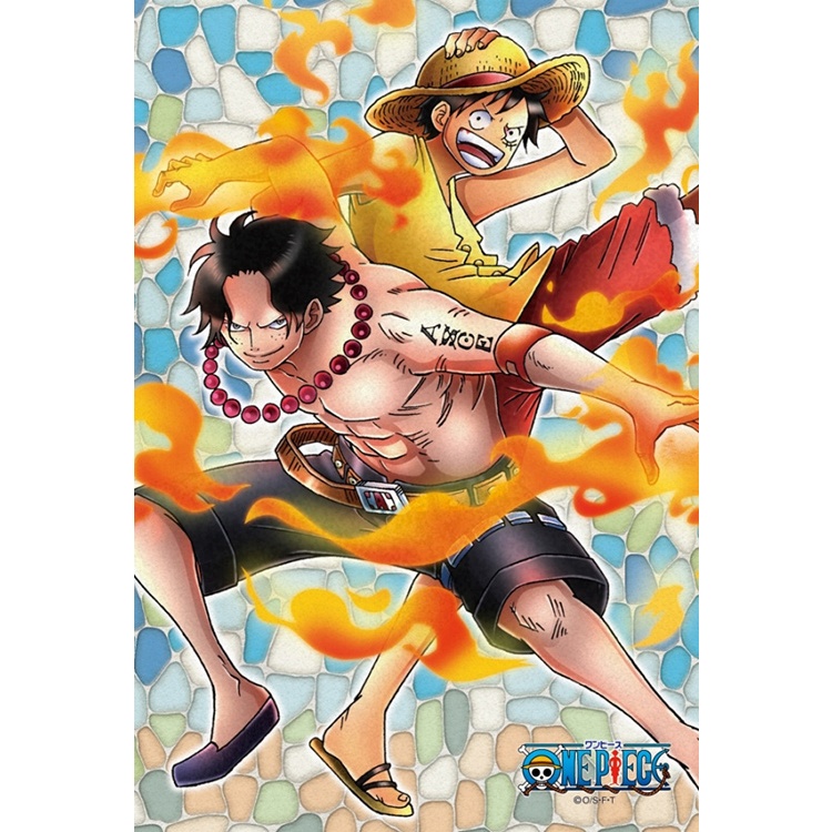 126-ac02 絕版透明塑膠迷你126片日本拼圖 One piece 海賊王 航海王 魯夫 艾斯