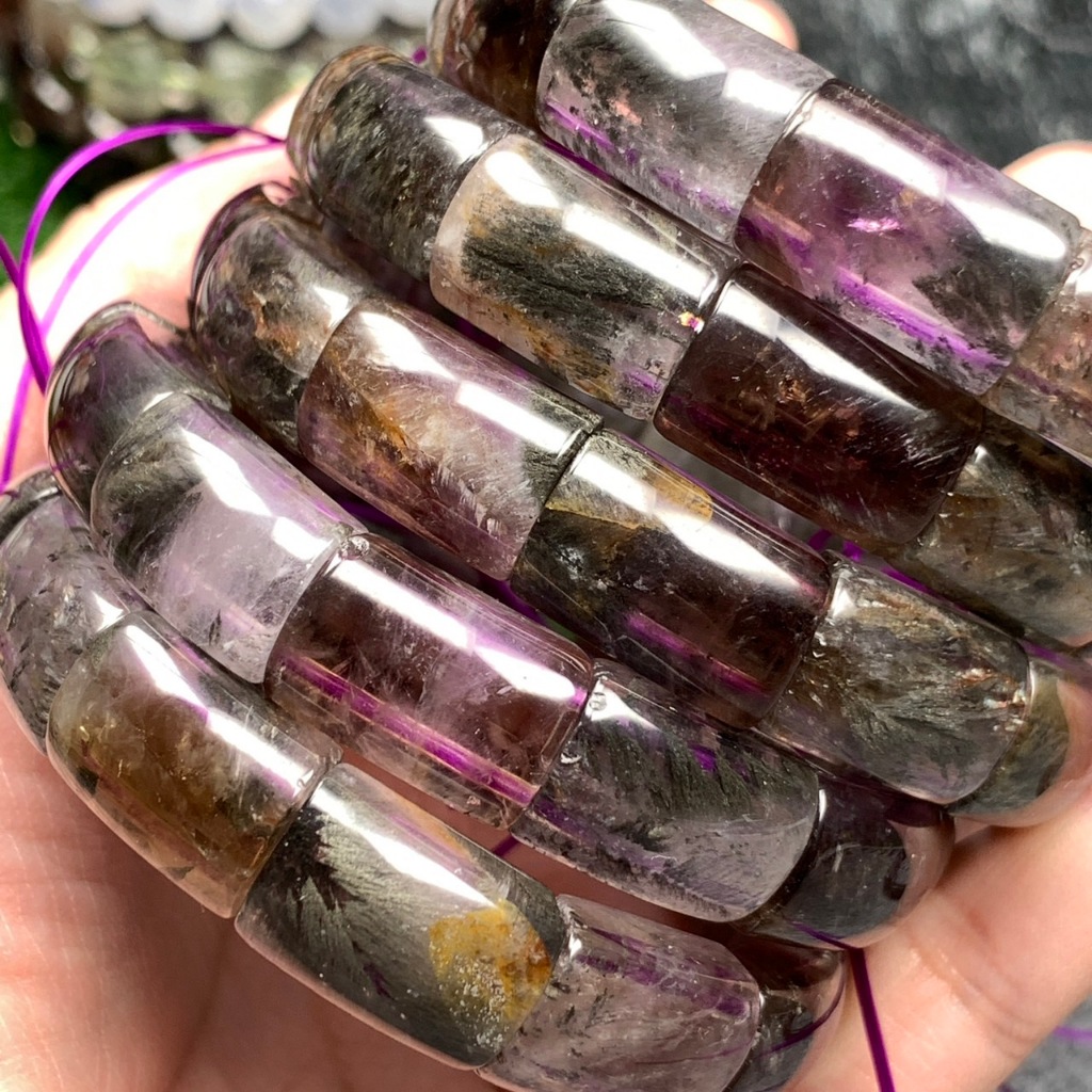 【水晶晶的窩】小精品 老礦 極光23 水晶 鐲型 手排 手鐲  DIY