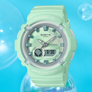 CASIO 卡西歐 Baby-G 街頭設計 金屬光感雙顯手錶 -薄荷綠 BGA-280-3A