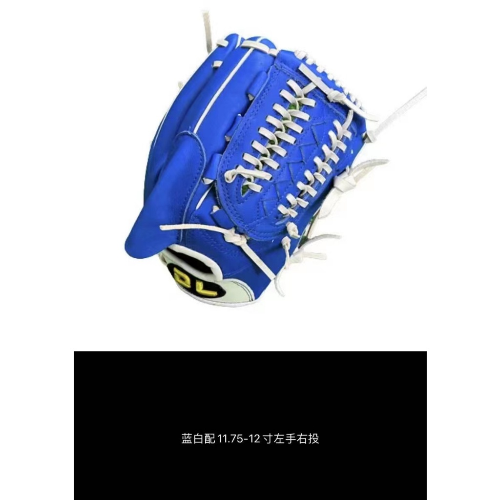 棒球魂棒球手套 DL帝龙 全指填充 硬式手套藍白配 歡迎分銷定價2000 現試賣11.75吋