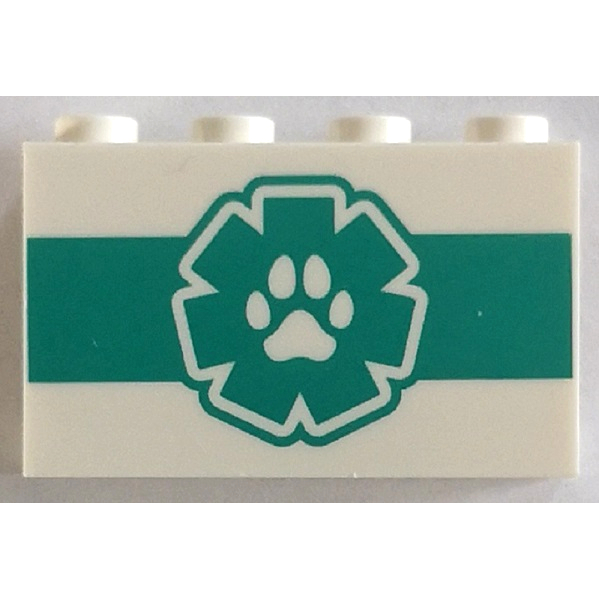 LEGO 樂高 白色 1X4X2 動物醫院 動物 寵物 EMT 14718pb060