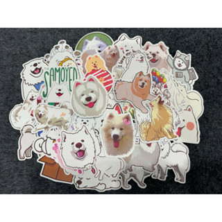 【 現貨】🐥50張 薩摩耶犬 狐狸犬 小狗 動物 獎勵 塗鴉貼紙 PVC 防水 行李箱 安全帽 筆電 滑板 冰箱