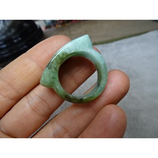 《藍金寶石》→天然高冰芙蓉種緬甸翡翠玉馬鞍型版戒指→B483
