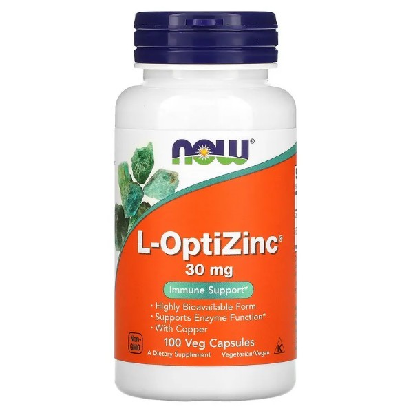 NOW L-OptiZinc左旋OptiZinc鋅 高效能胺基酸螯合鋅30mg/100素食膠囊