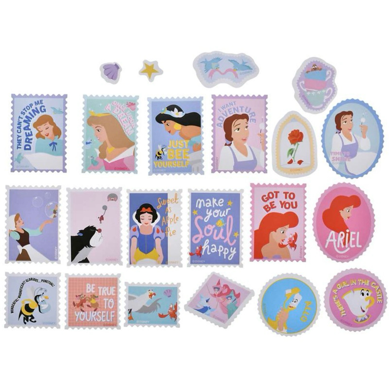 迪士尼公主💖可愛角色貼紙-25入郵票風格。nayo日本迪士尼代購