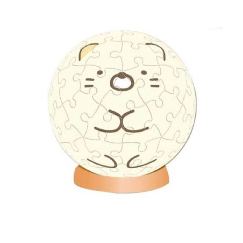 （現貨）日本直送 正版 立體球型塑膠拼圖60片 球型存錢筒 角落生物 恐龍 白熊 貓咪 禮物 益智