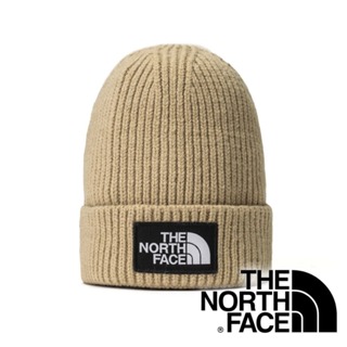 【THE NORTH FACE 美國】TNF BOX LOGO 兒童反摺針織帽『卡其』NF0A7WGC
