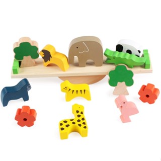 平衡感疊疊高玩具 動物蹺蹺板 / 現貨 兒童玩具 木製益智 形狀顏色認知 翹翹板 商檢合格 積木 玩具 A006