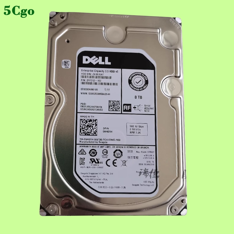 5Cgo.Dell/戴爾 ST8000NM0185 0M40TH 8TB SAS 7.2K 12G 3.5吋伺服器存儲