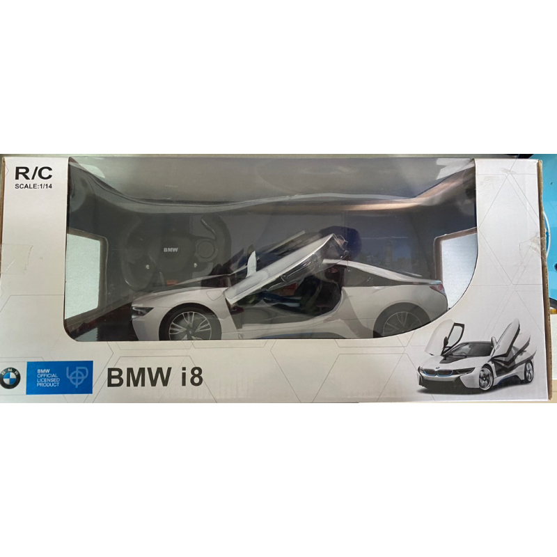 &lt;遙控開門旗艦款&gt;1:14(1/14)全新寶馬BMW i8白色授權RASTAR遙控車