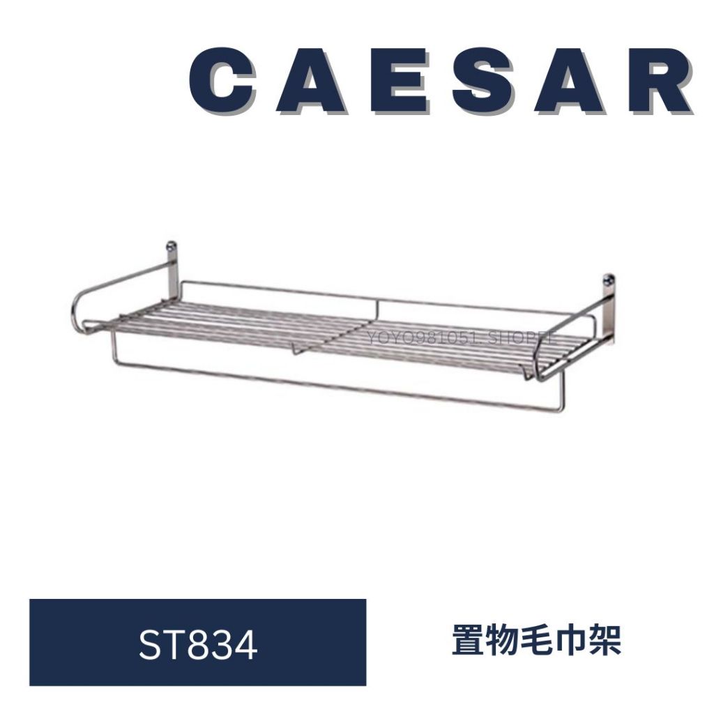 caesar 凱撒 ST834 置物架 置物毛巾架 毛巾架 浴室置物架 浴室毛巾架 不銹鋼 珍珠鎳