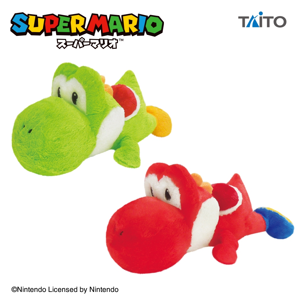 正版 日版 TAITO Super Mario 超級瑪利歐 耀西 趴姿 約45公分 大娃娃 玩偶 絨毛 娃娃 景品