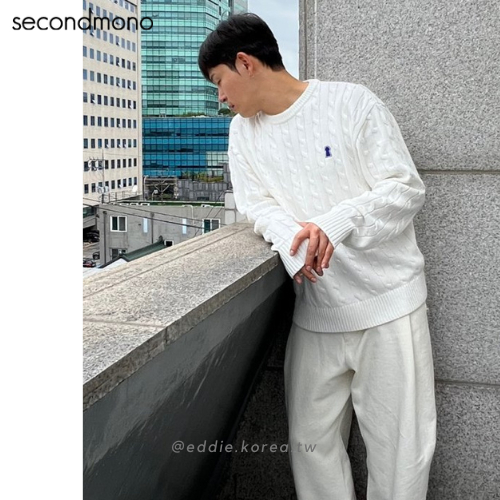 艾迪哥 🇰🇷 韓國代購 SECONDMONO POLO衫 英倫輕奢男 條紋圓領針織衫 韓國品牌  7色 預購